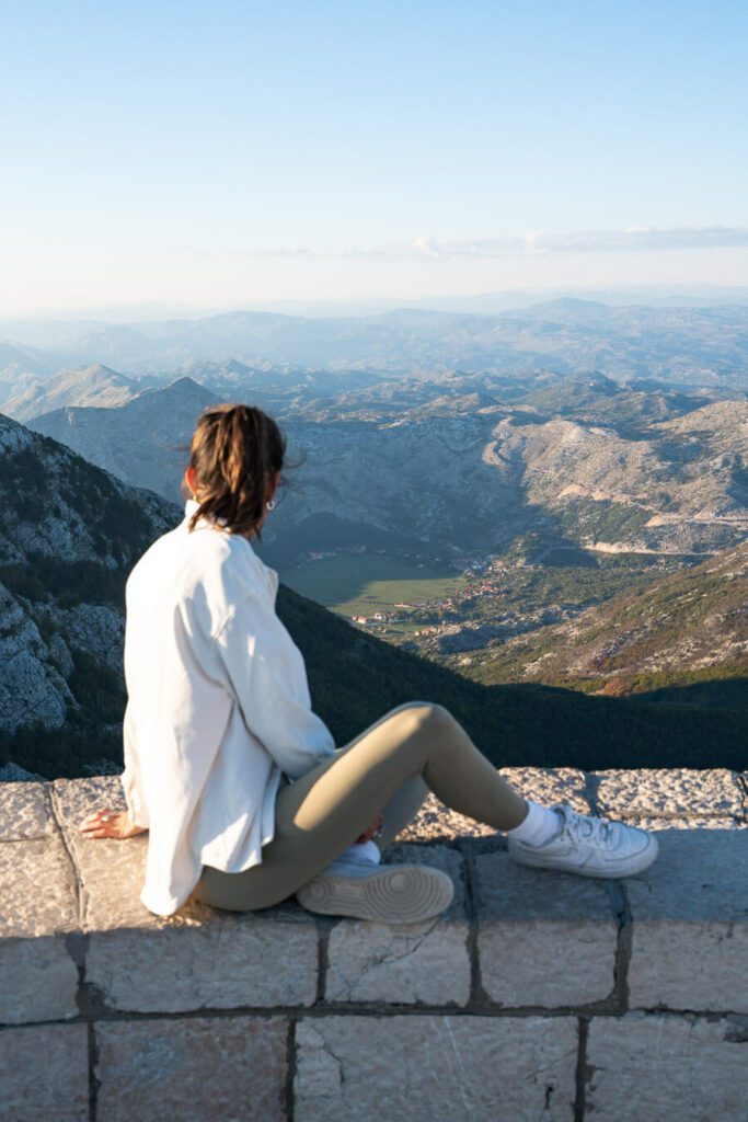 woman looking at the view in Lovcen National Park