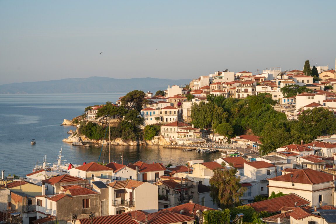 skiathos town Greece from above