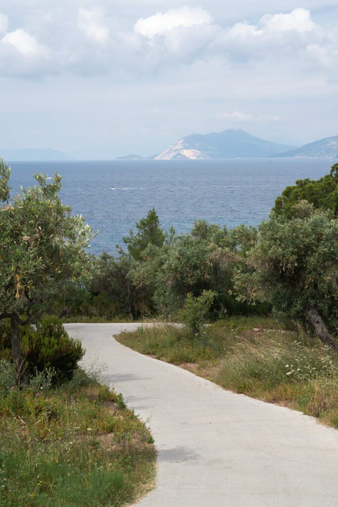 a hiking path in Skiathos Greece