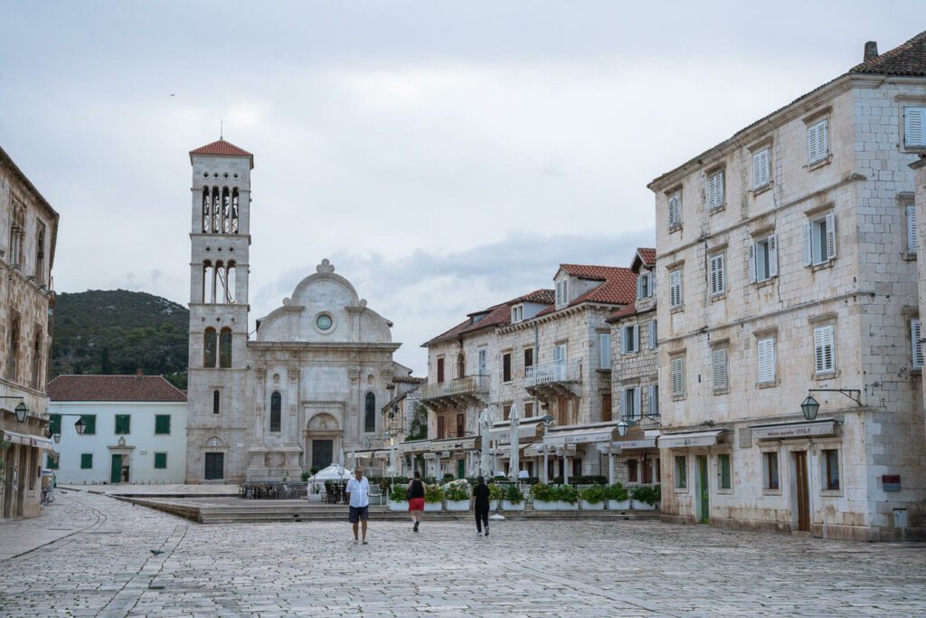 St Stephen's Square in Hvar island, Croatia