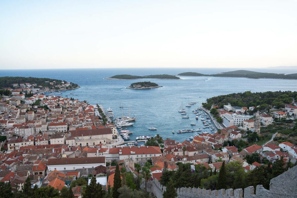 view of Hvar town from the Spanish Fortress