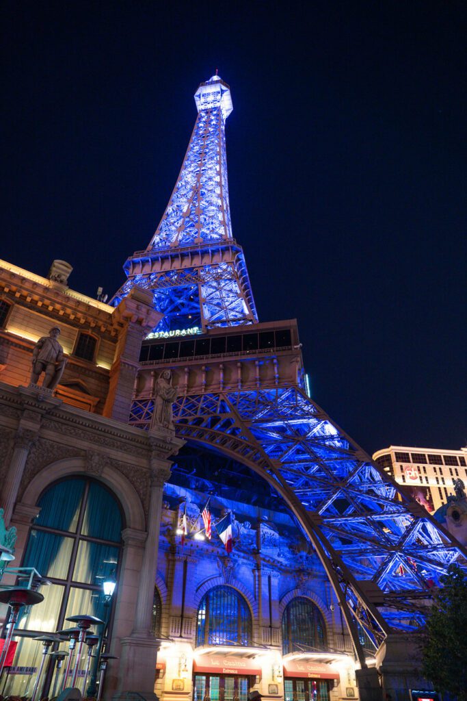 Eiffel tower at the Paris hotel in las Vegas