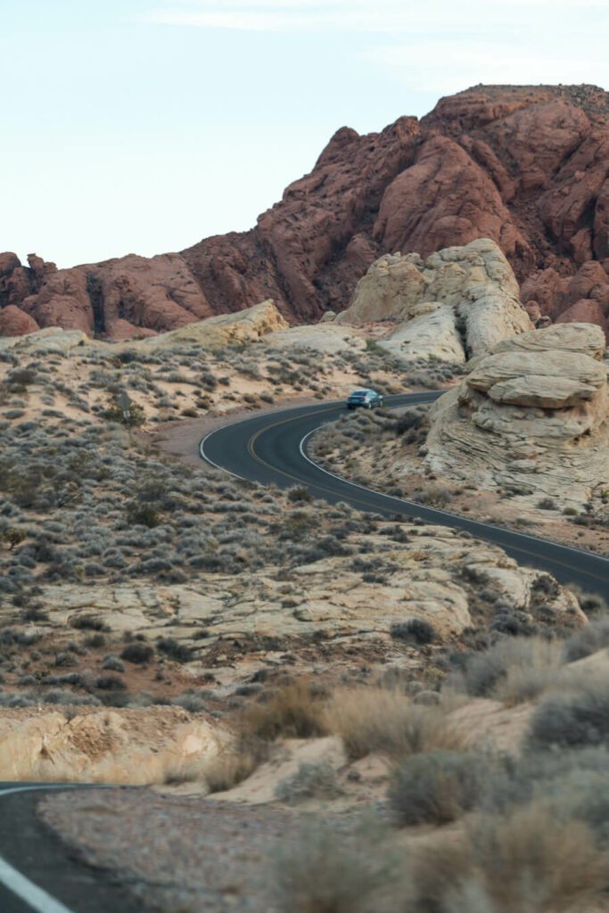 Driving through valley of fire state park from las vegas