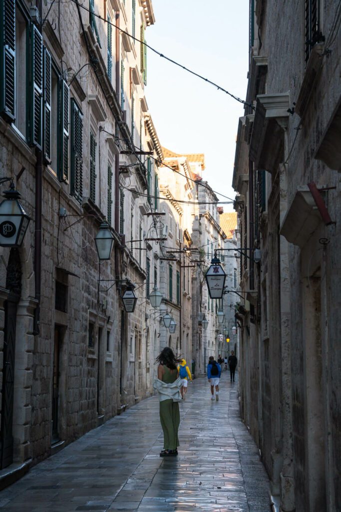 street in Dubrovnik Croatia in October early morning