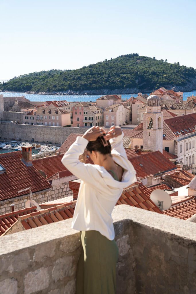 view of woman and Dubrovnik in October