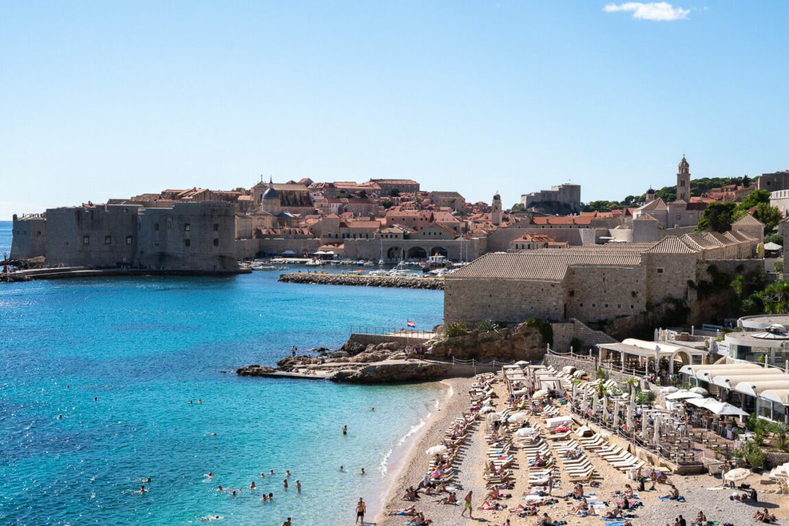 Banje beach and Dubrovnik old town