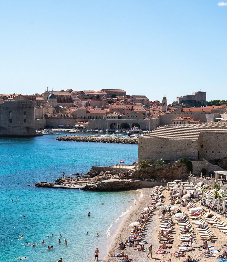 Banje beach and Dubrovnik old town