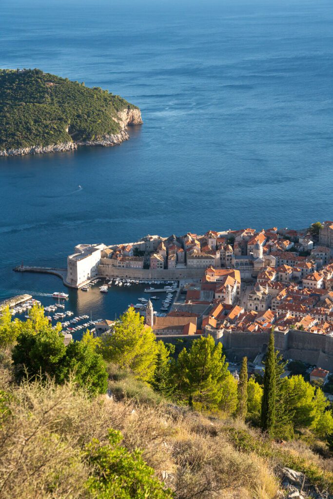 view of Dubrovnik from Mt Srd