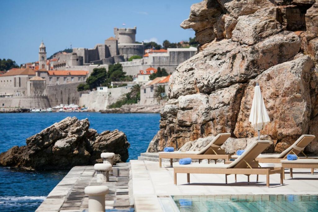 Pool area the Grand Villa Argentina, luxury hotels in Dubrovnik