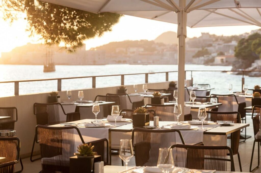 oceanfront restaurant at Villa Dubrovnik