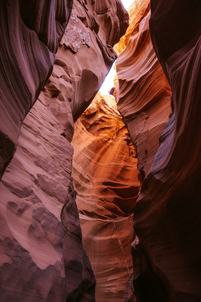 The side and walls of Antelope Canyon