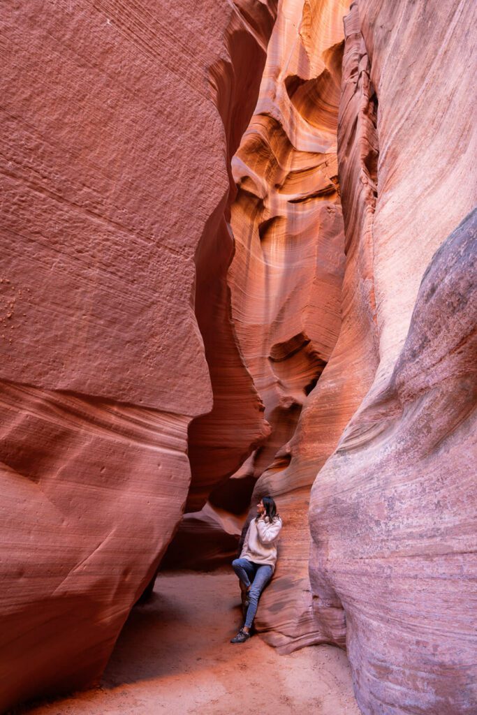 woman in a slot canyon Arizona