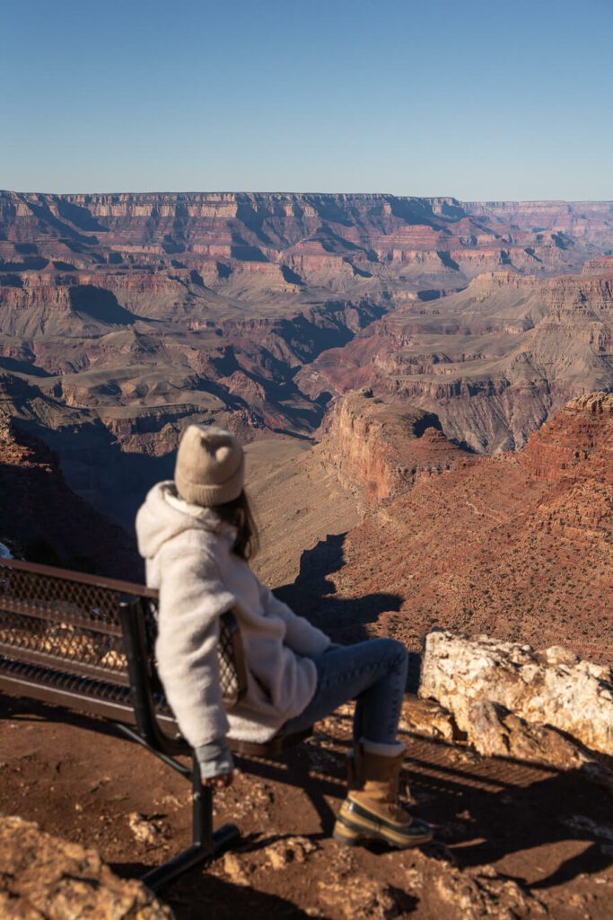 observing the Grand Canyon in winter from Desert Watchtower