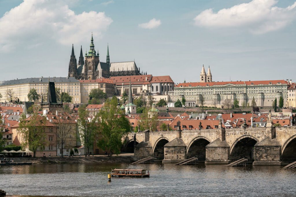 view of Prague and river