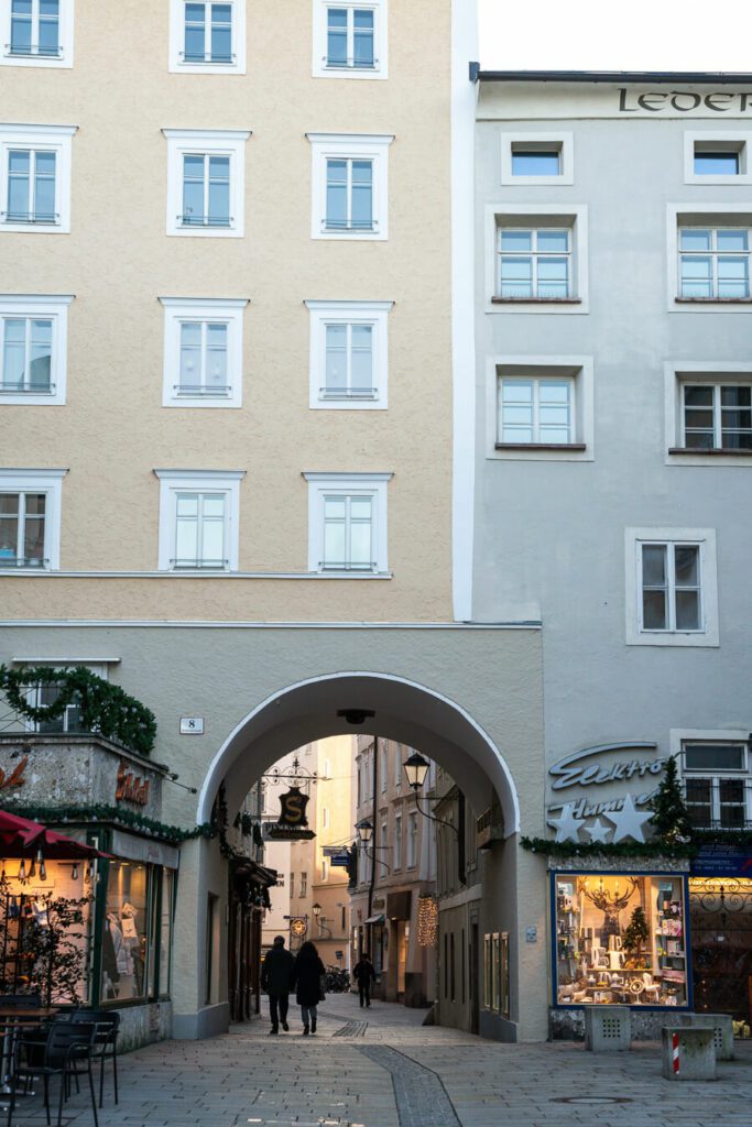 a small street in Neustadt neighborhood Salzburg