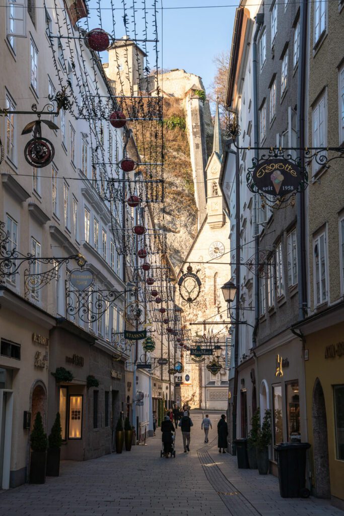 Altstadt shopping street in Salzburg