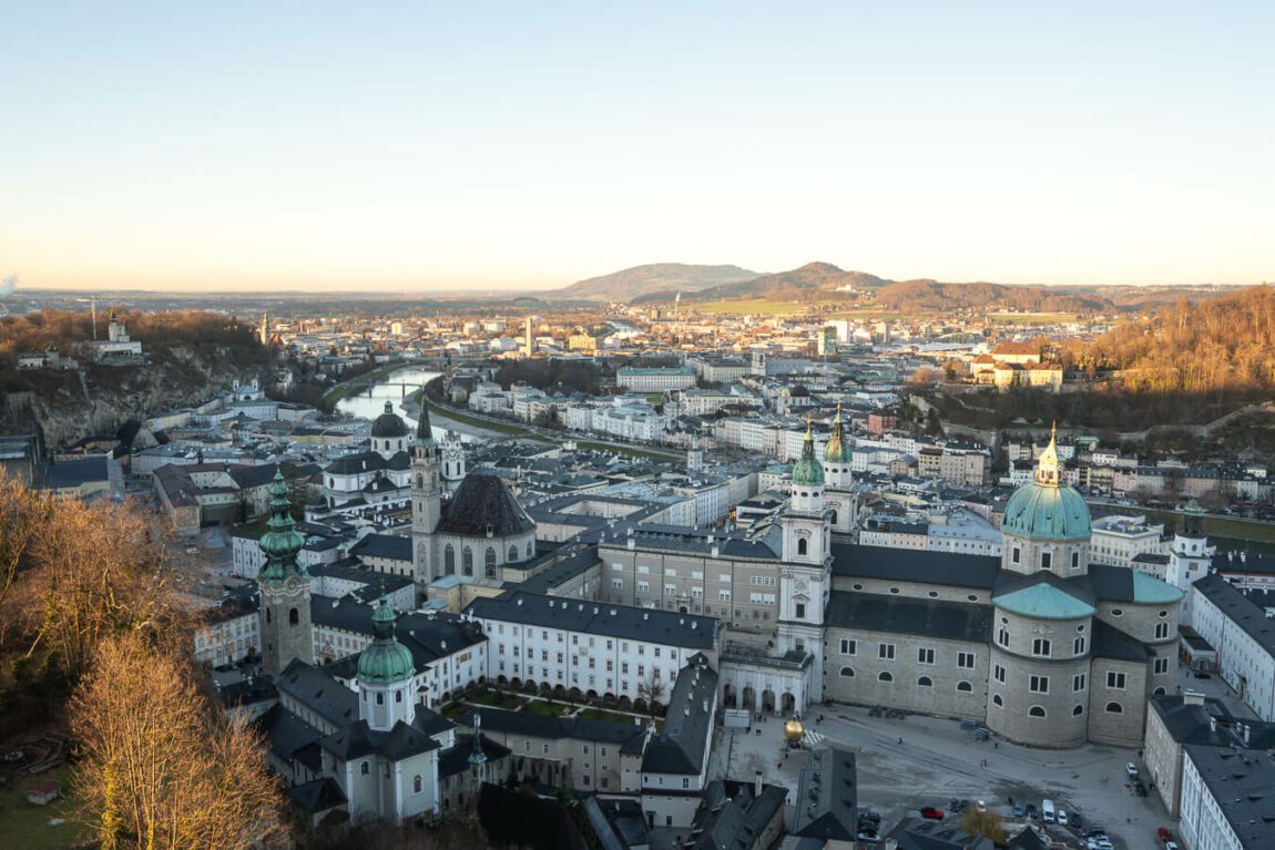 Alstadt from above in Salzburg Austria