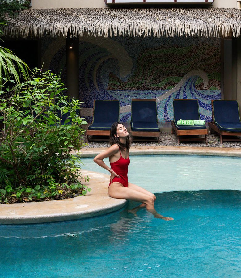 woman relaxing at olas verdes, hotels in nosara costa rica