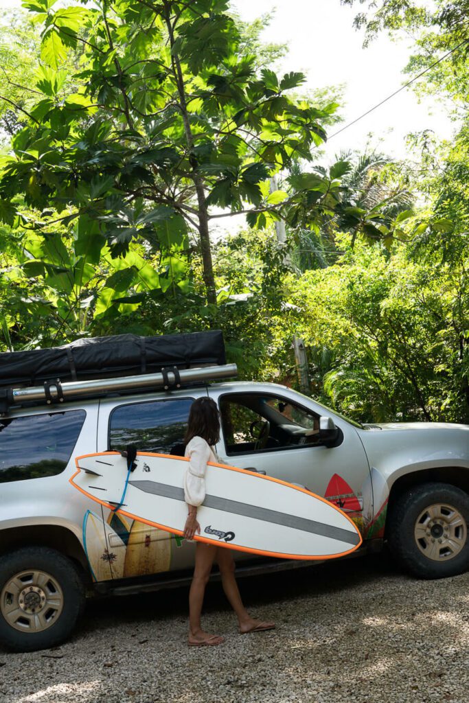 getting ready to surf in Costa Rica