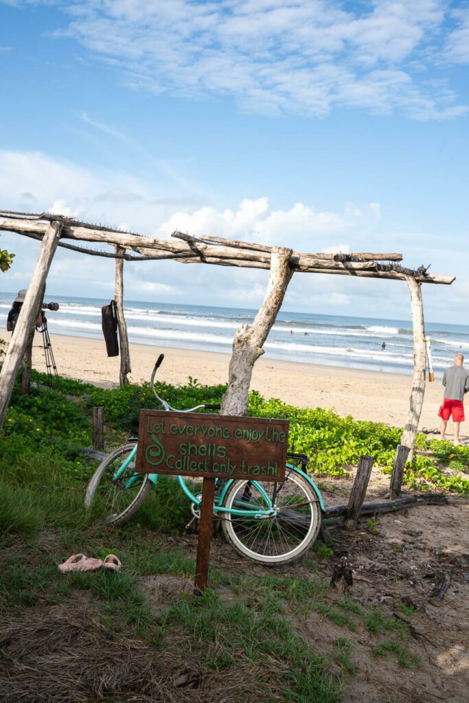 sign on the beach in Nosara Costa Rica