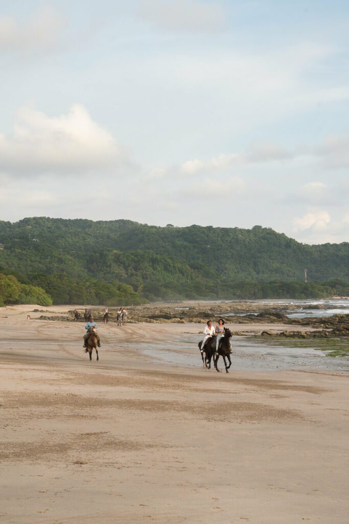 horseriding on the beach in Costa Rica