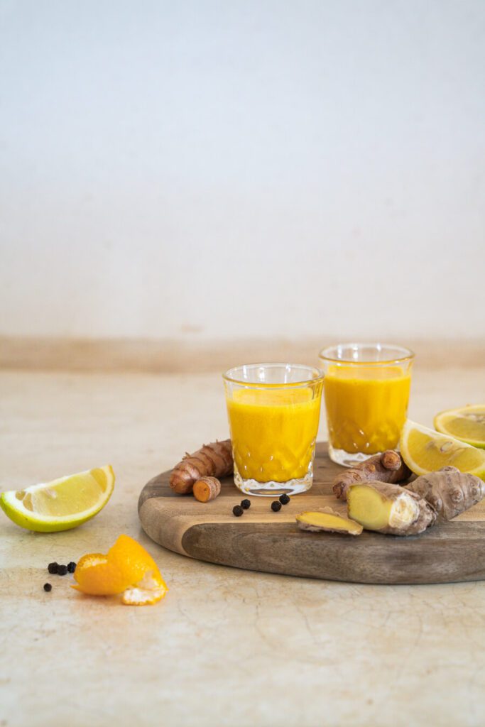 health shots with lemon and ginger