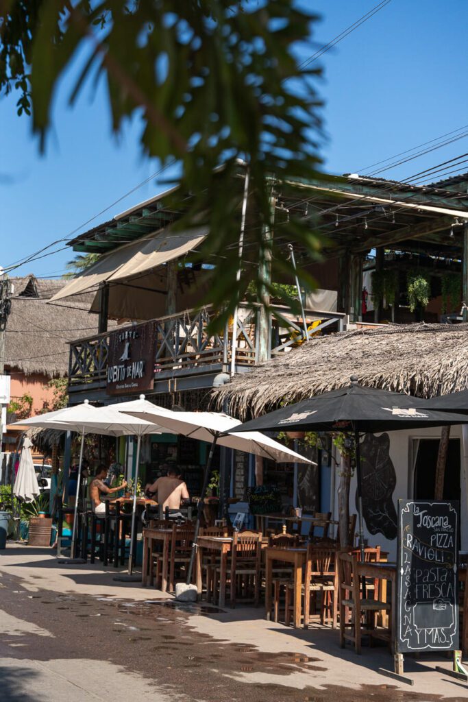 a street side restaurant in san pancho mexico