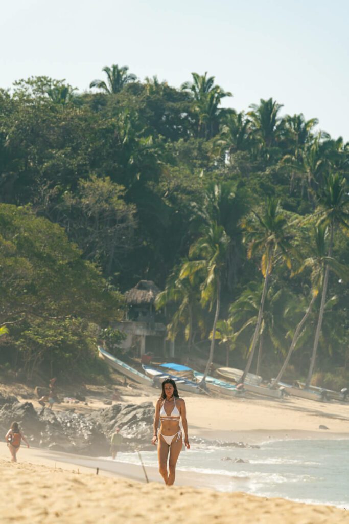 woman on san pancho beach mexico