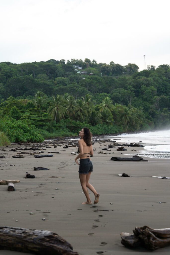 woman on the beach in Costa Rica