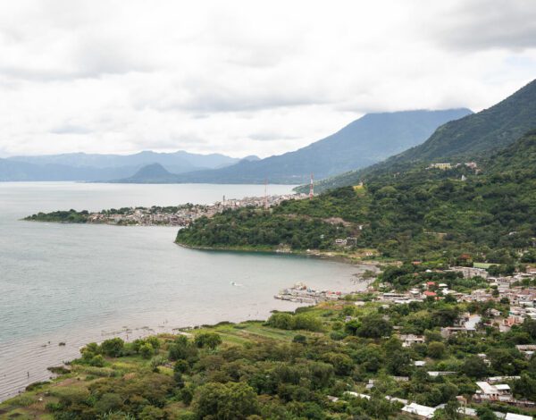 view of towns and lake atitlan from San Juanla laguna mirador