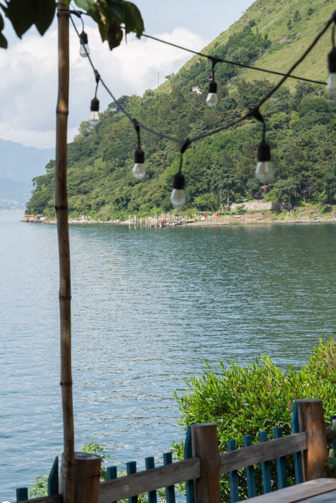 view of Lake Atitlan from Santa Cruz