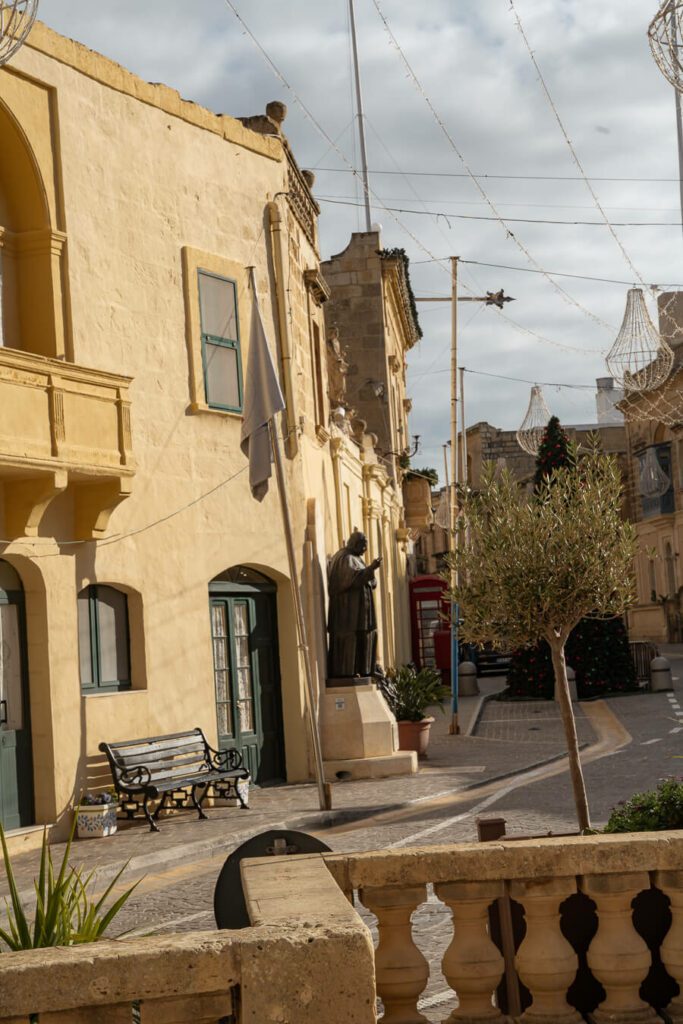 street corner in gharb, gozo malta