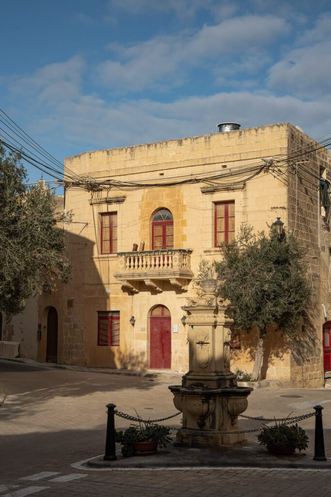 village square in ghard gozo malta