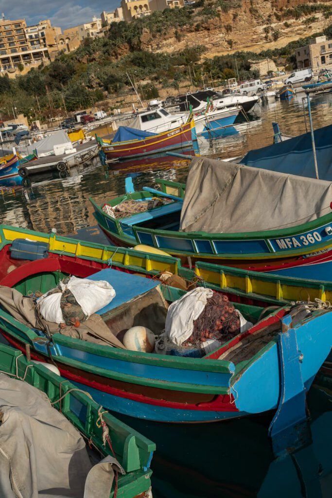 colorful boats in Mgarr Harbor Gozo Malta