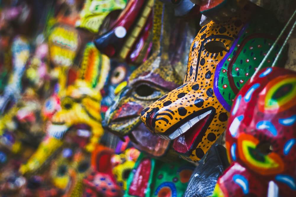Mayan masks in Guatemala