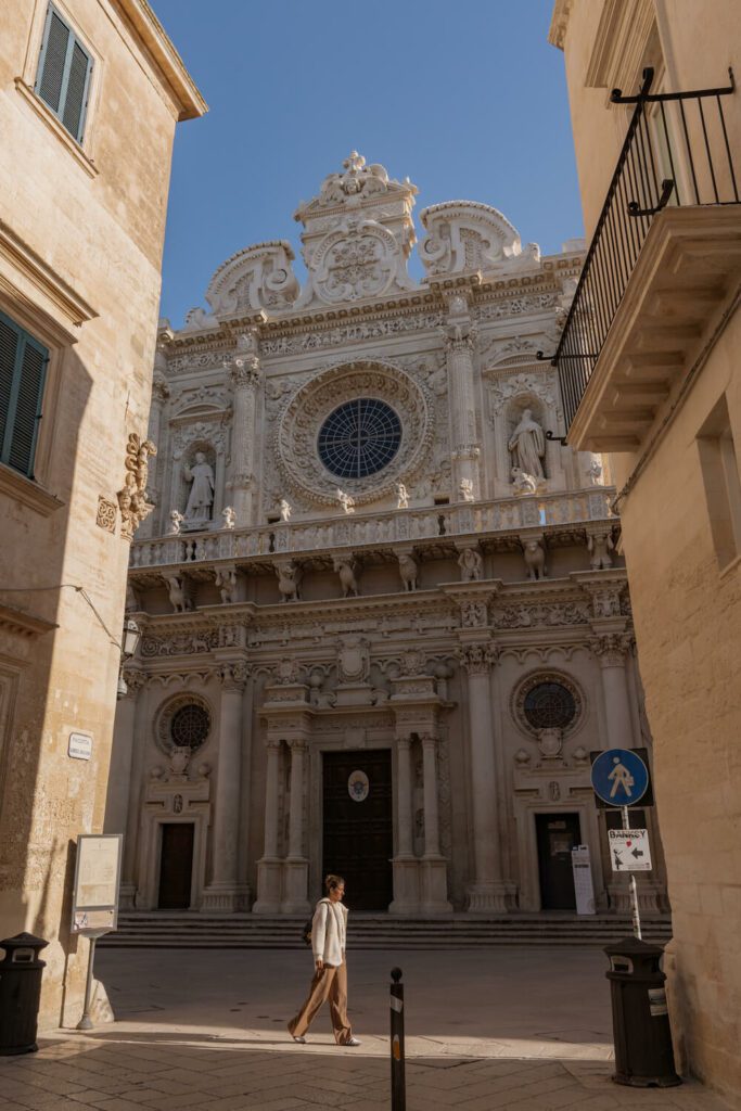 Santa Croce church facade in Lecce Italy