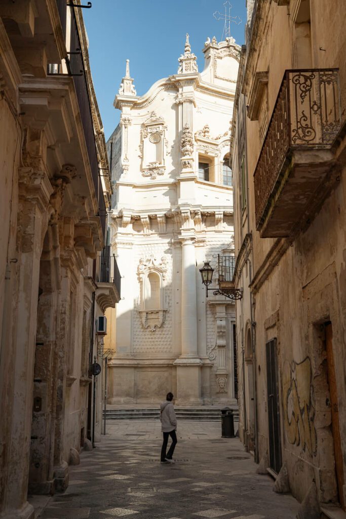 Lecce San Mateo church and street