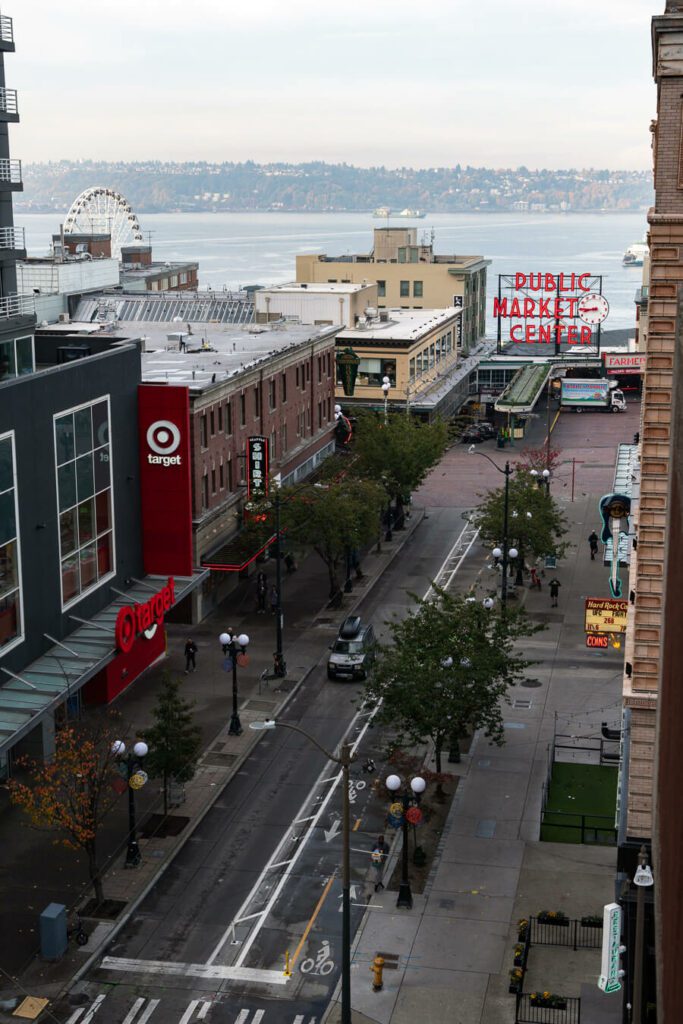 Pike Place Market and downtown seattle
