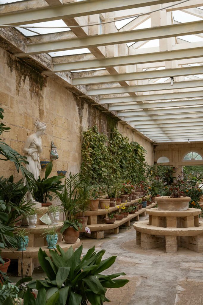 Garden cafe in a palace in malta