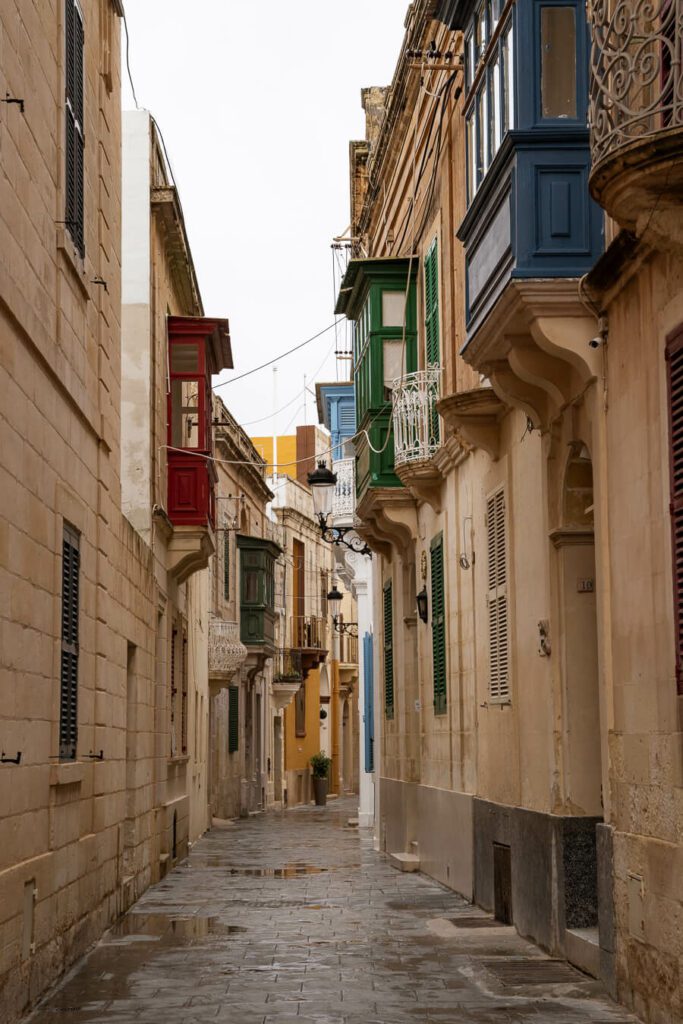 a colourful street in Rabat, Malta