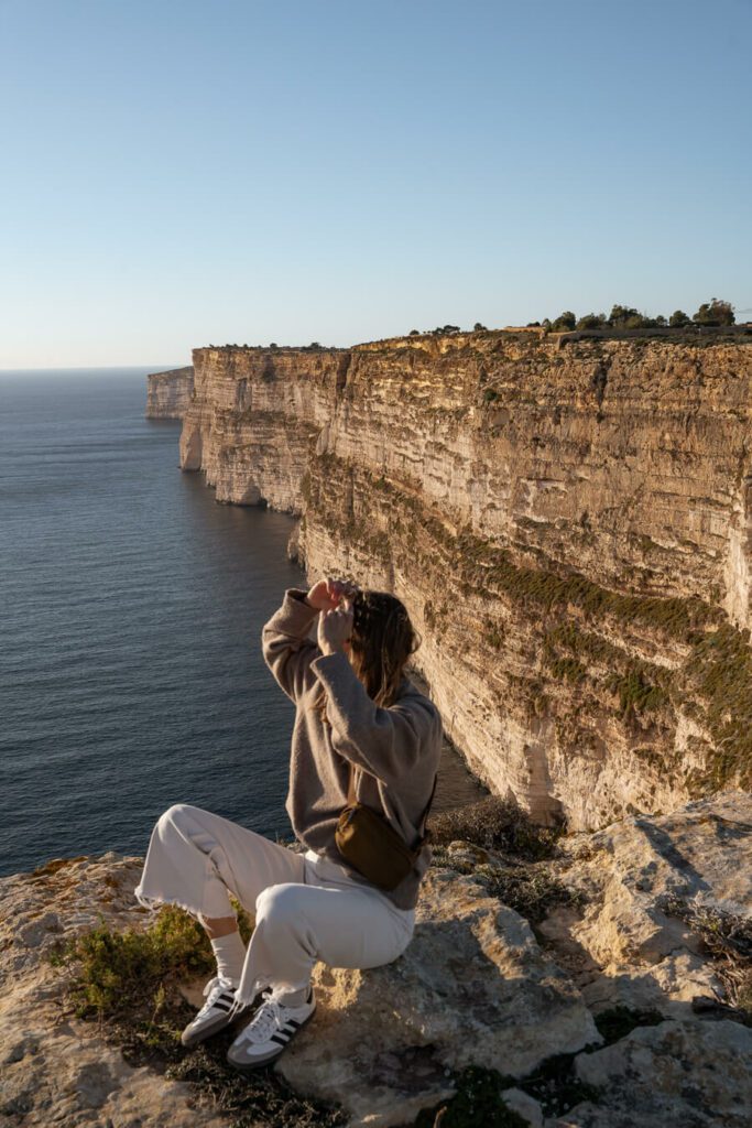 malta itinerary cliffs in Gozo Malta