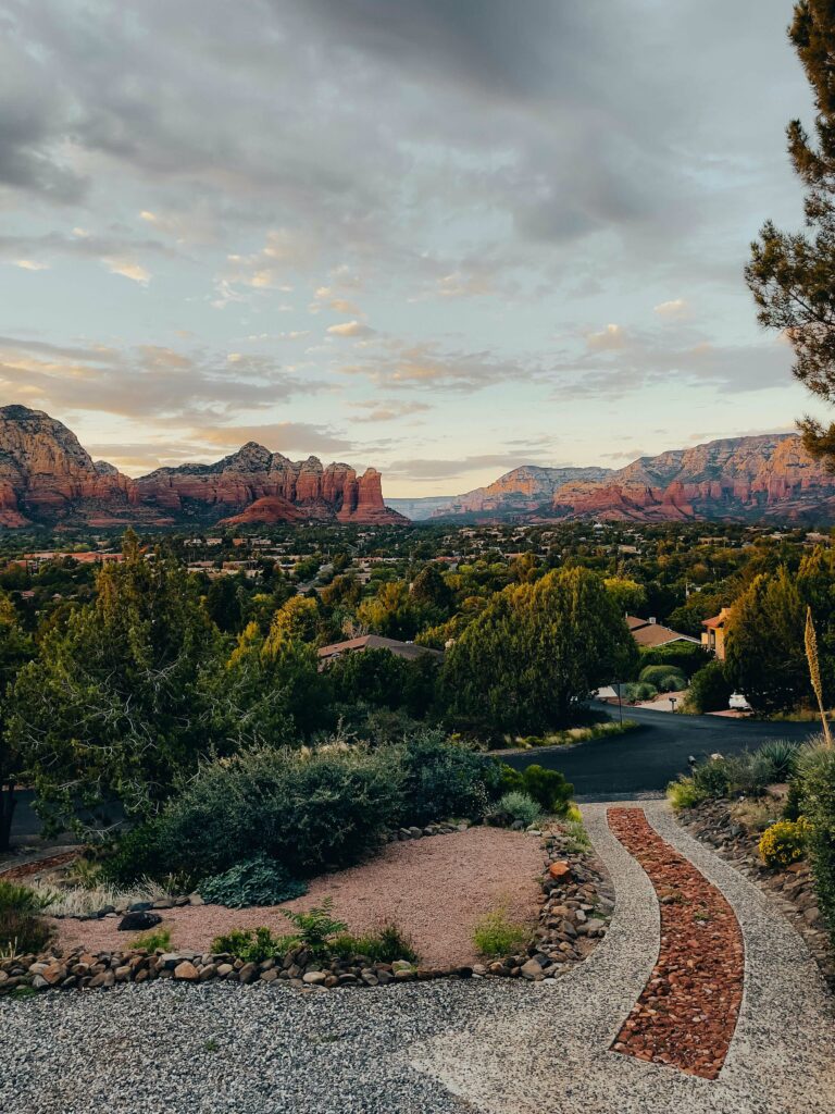 Sedona driveway with landscape view