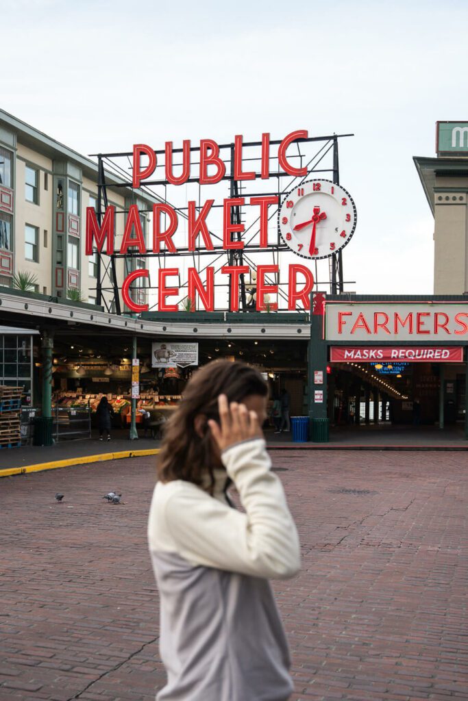 woman at pike place market seattle