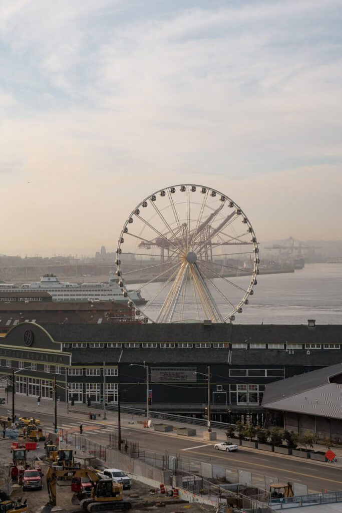 Seattle Great wheel from Pike Place Market