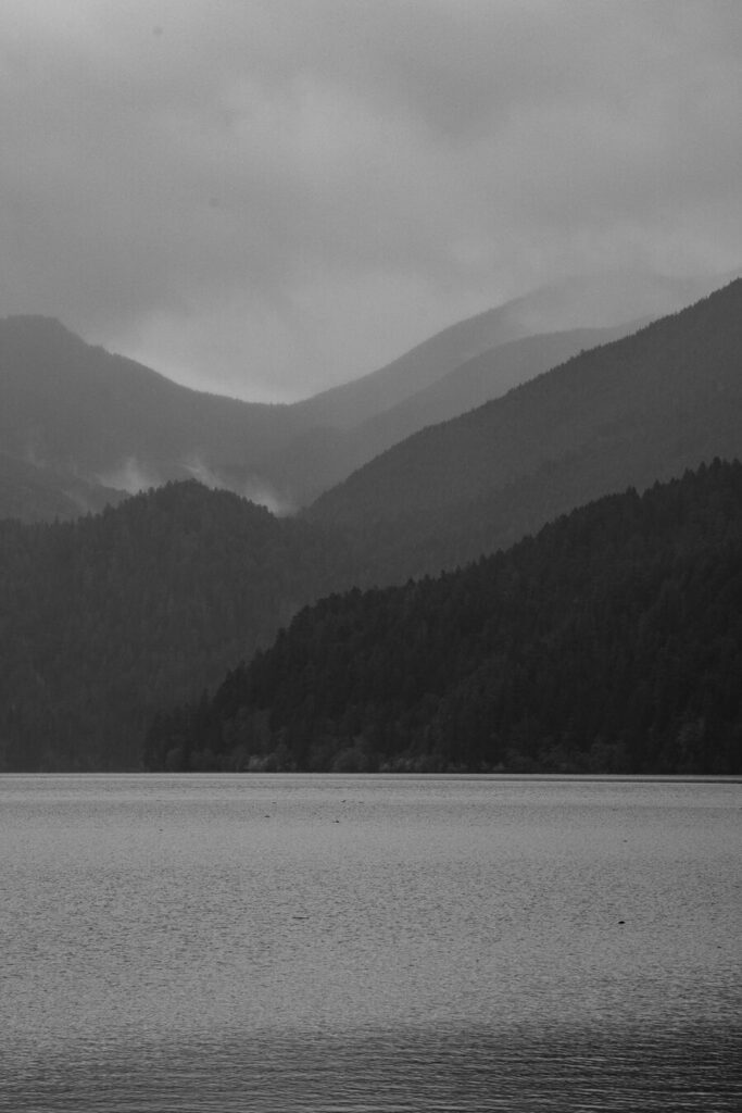 gloomy mountains in Olympic National Park