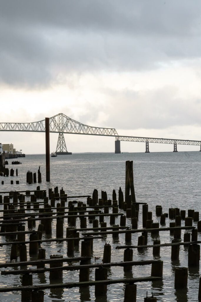 bridge and columbia river in astoria, a stop on oregon coast day trip from portland