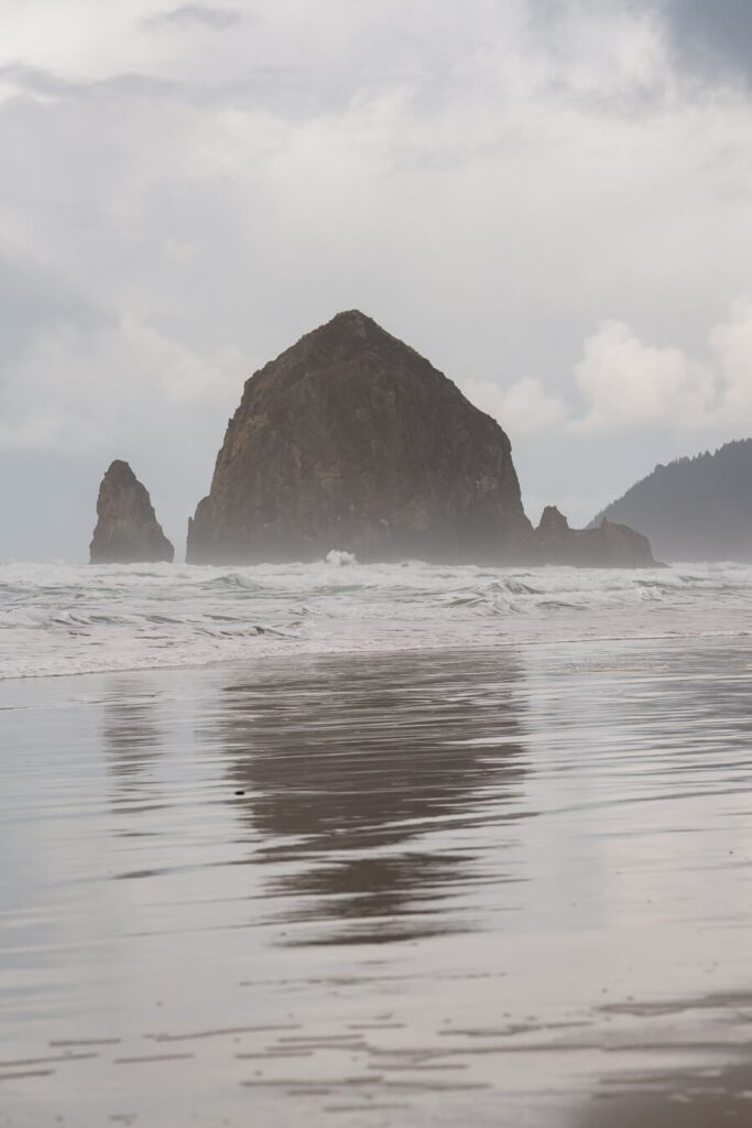haystack rock, a stop on an oregon coast day trip from portland