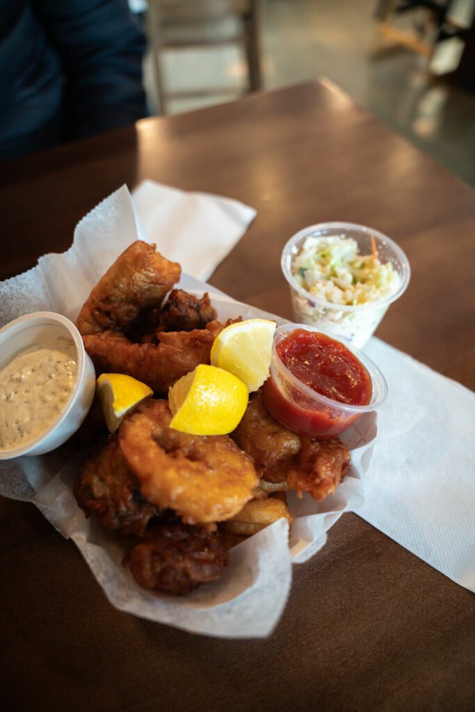 fried seafood in cannon beach