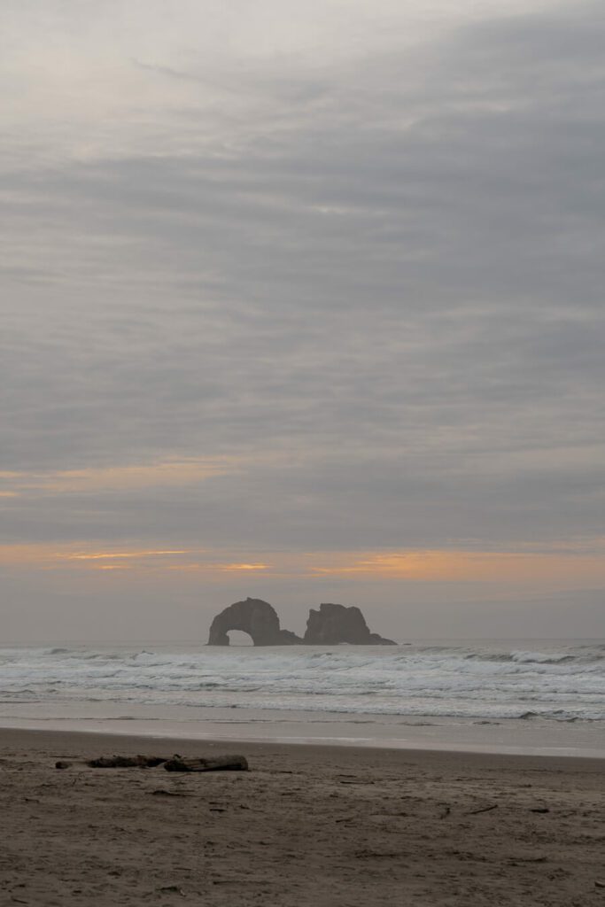 twin rocks arch at rockaway beach, or