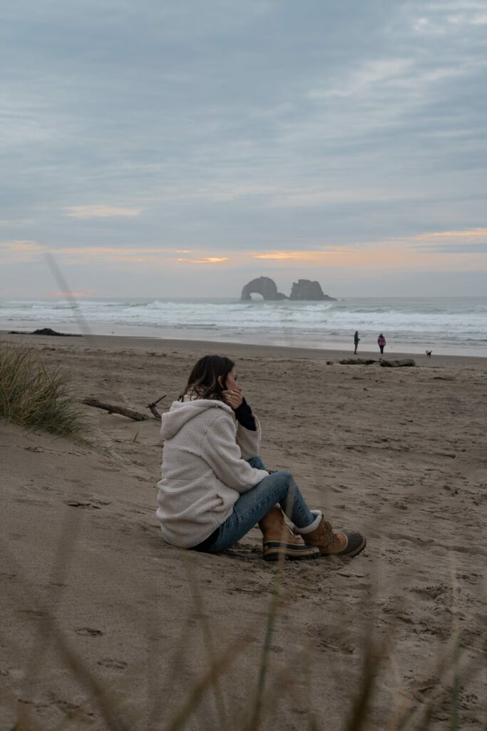 rockaway beach at sunset